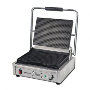 Mercury Single Ribbed Contact Grill with digital timer